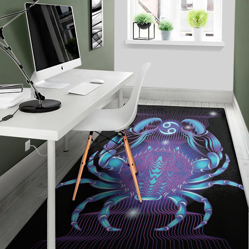 dark cancer zodiac sign print area rug floor decor 7224