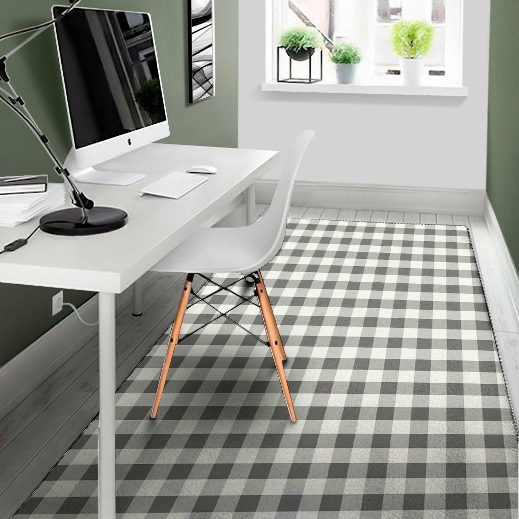 dark grey and white gingham print area rug floor decor 1226