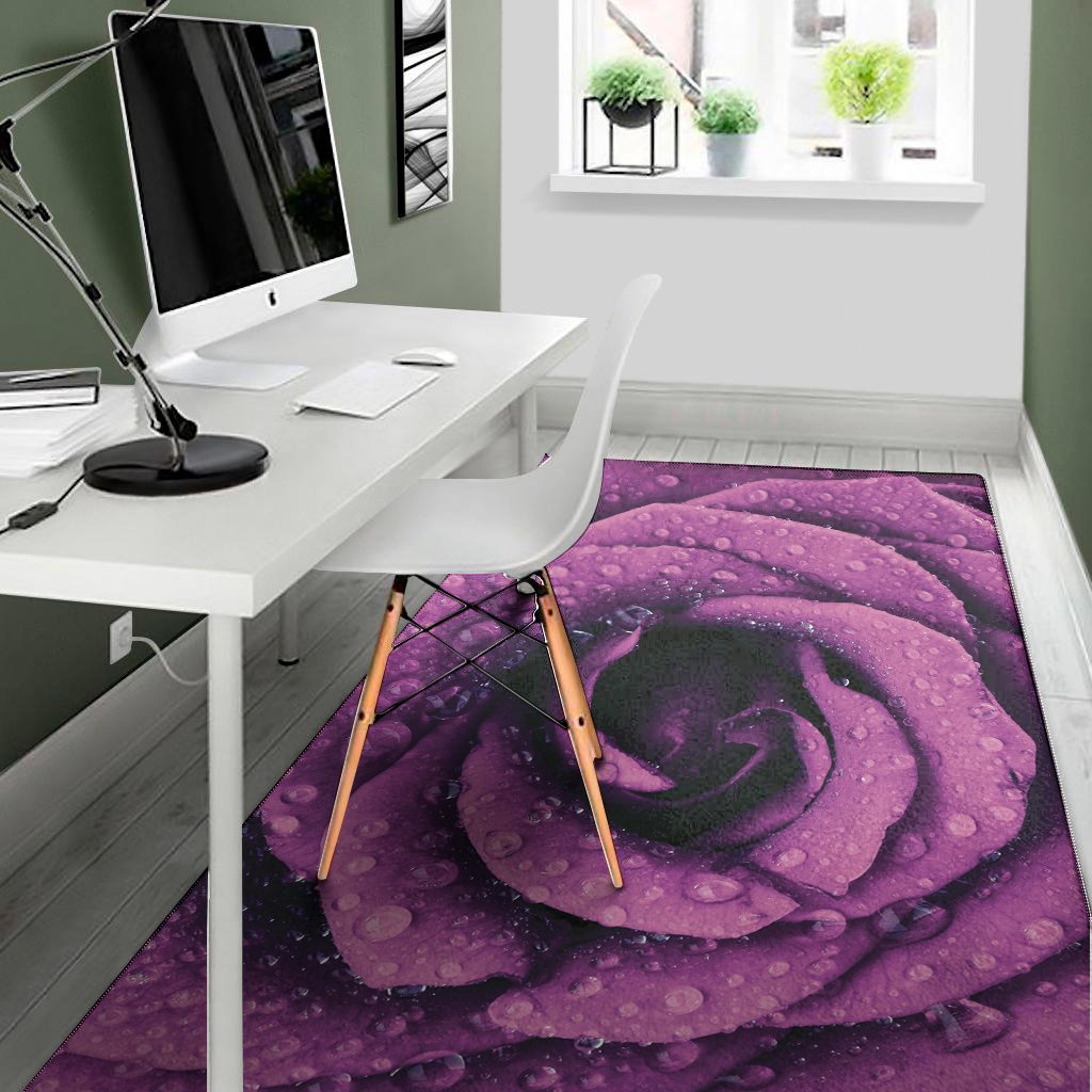 dark purple rose print area rug floor decor 2800