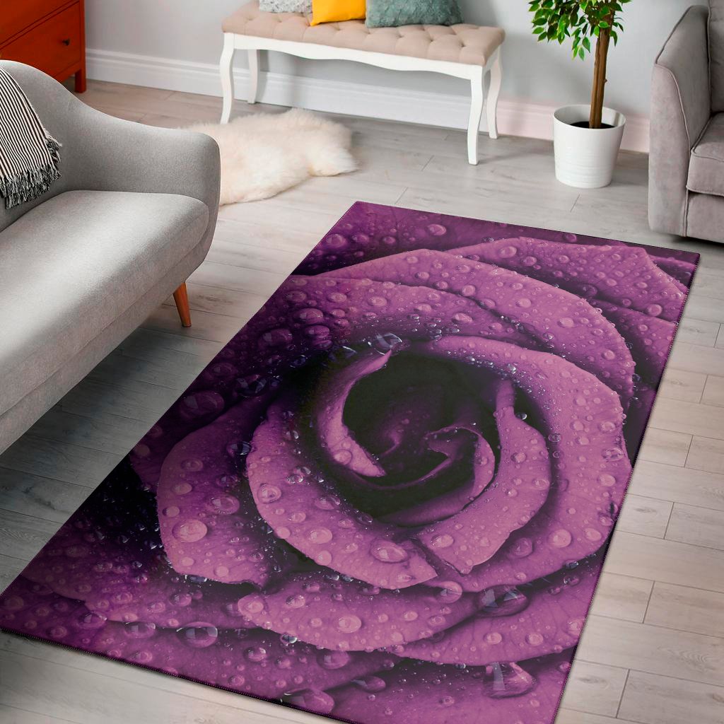 dark purple rose print area rug floor decor 4182