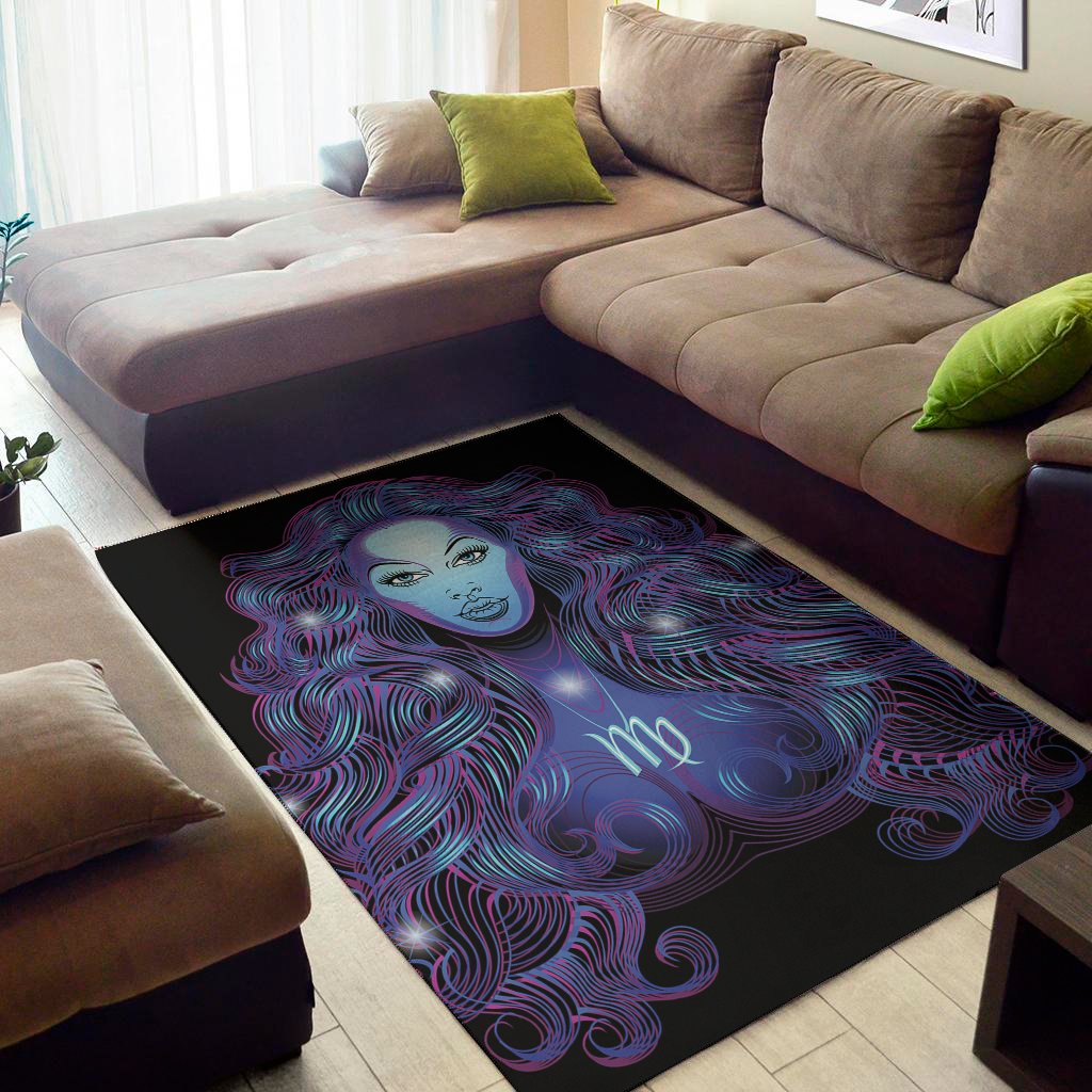 Dark Virgo Zodiac Sign Print Area Rug Floor Decor dark virgo zodiac sign print area rug floor decor 5369
