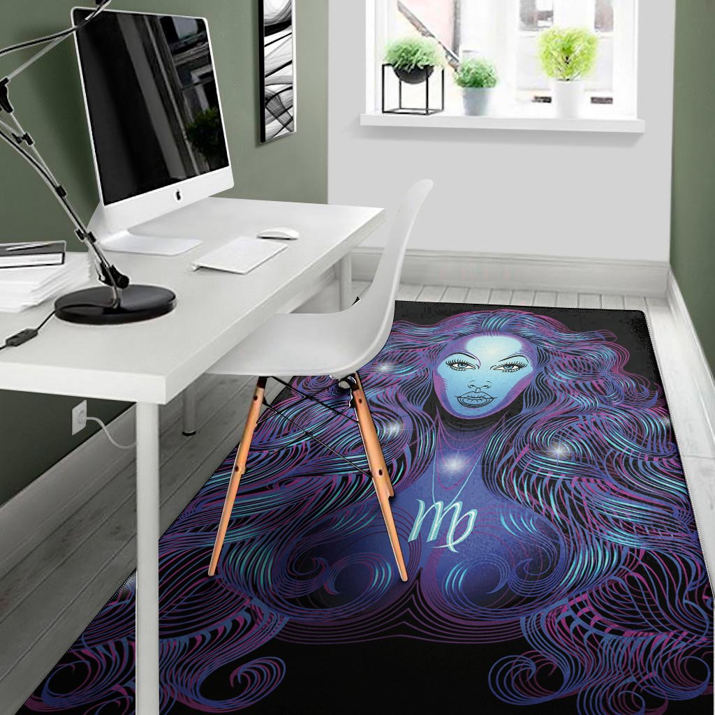 Dark Virgo Zodiac Sign Print Area Rug Floor Decor dark virgo zodiac sign print area rug floor decor 5981
