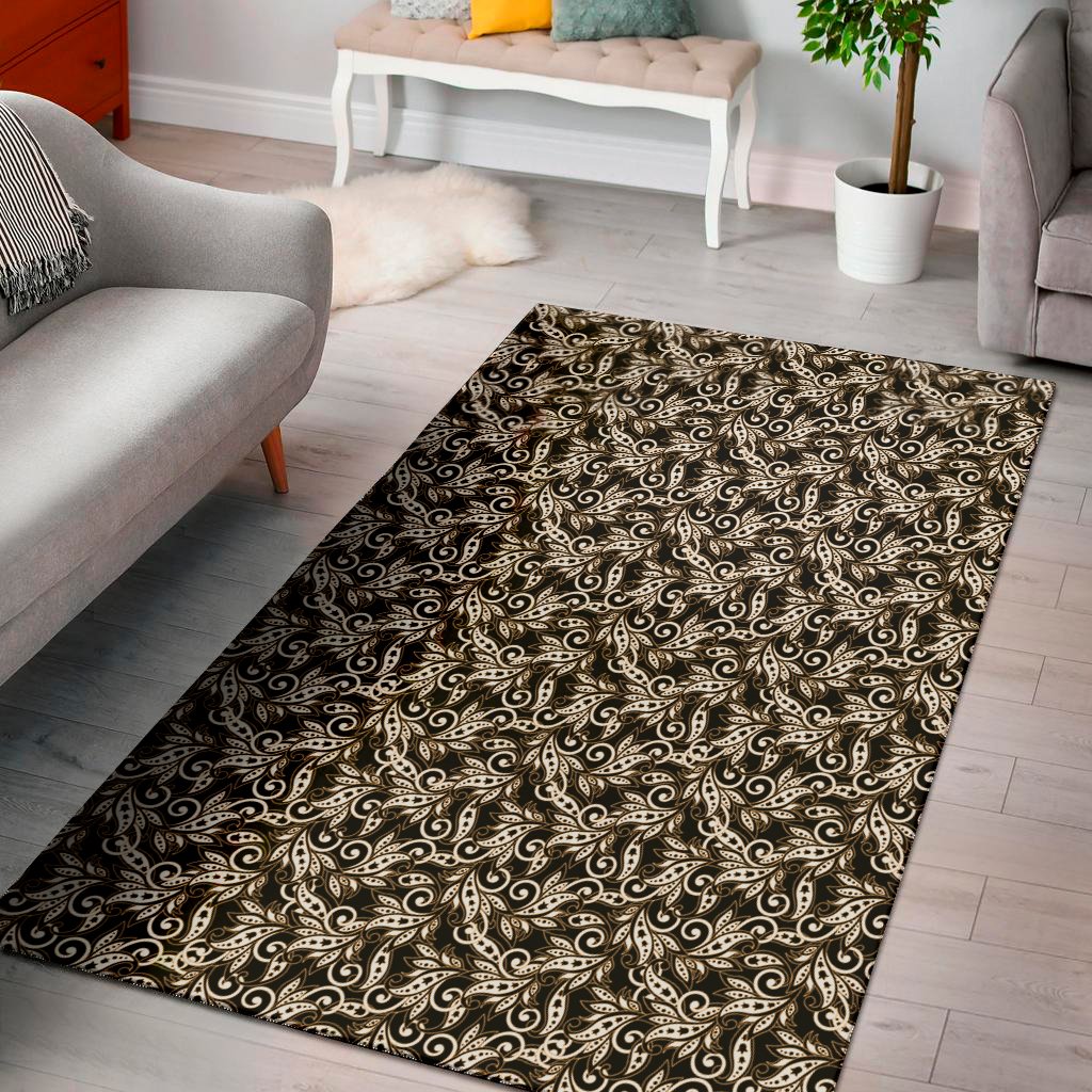 dark western floral pattern print area rug floor decor 4002