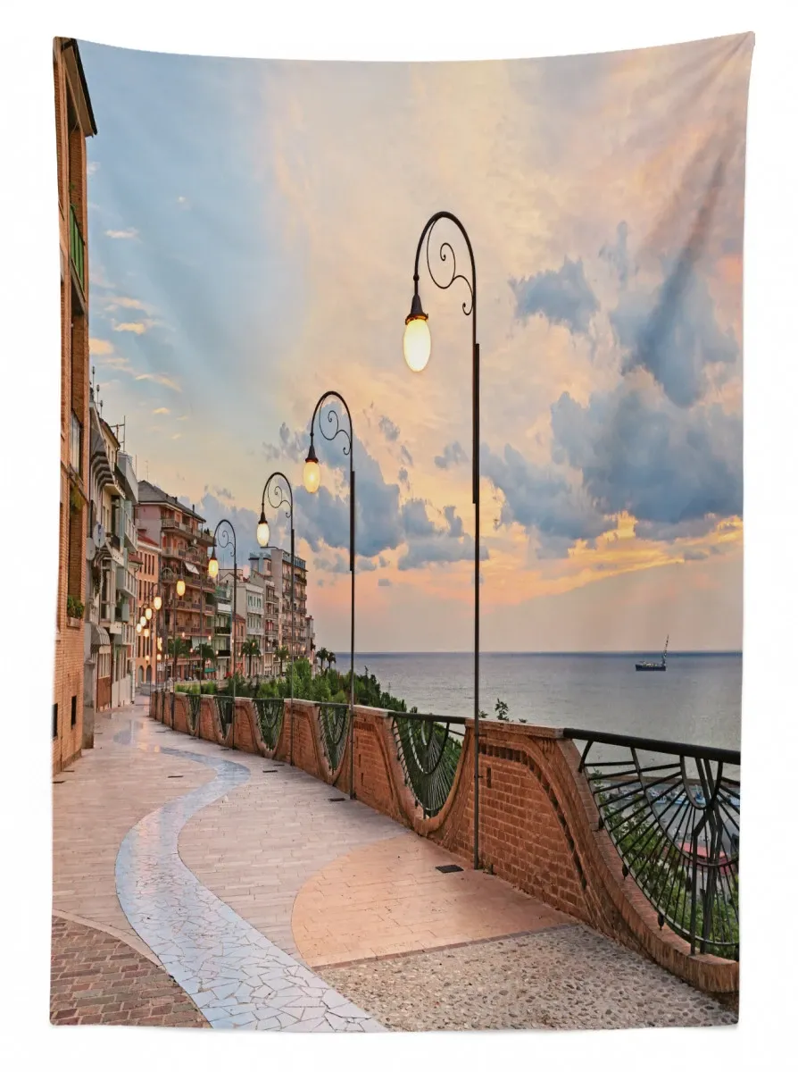 dawn in ortona abruzzo 3d printed tablecloth table decor 1932