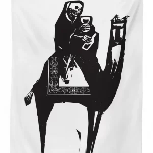death drinks wine on camel 3d printed tablecloth table decor 8399