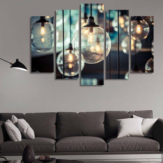 Decorative Lamp - Abstract 5 Panel Canvas Art Wall Decor decorative lamp abstract 5 panel canvas art wall decor 6232
