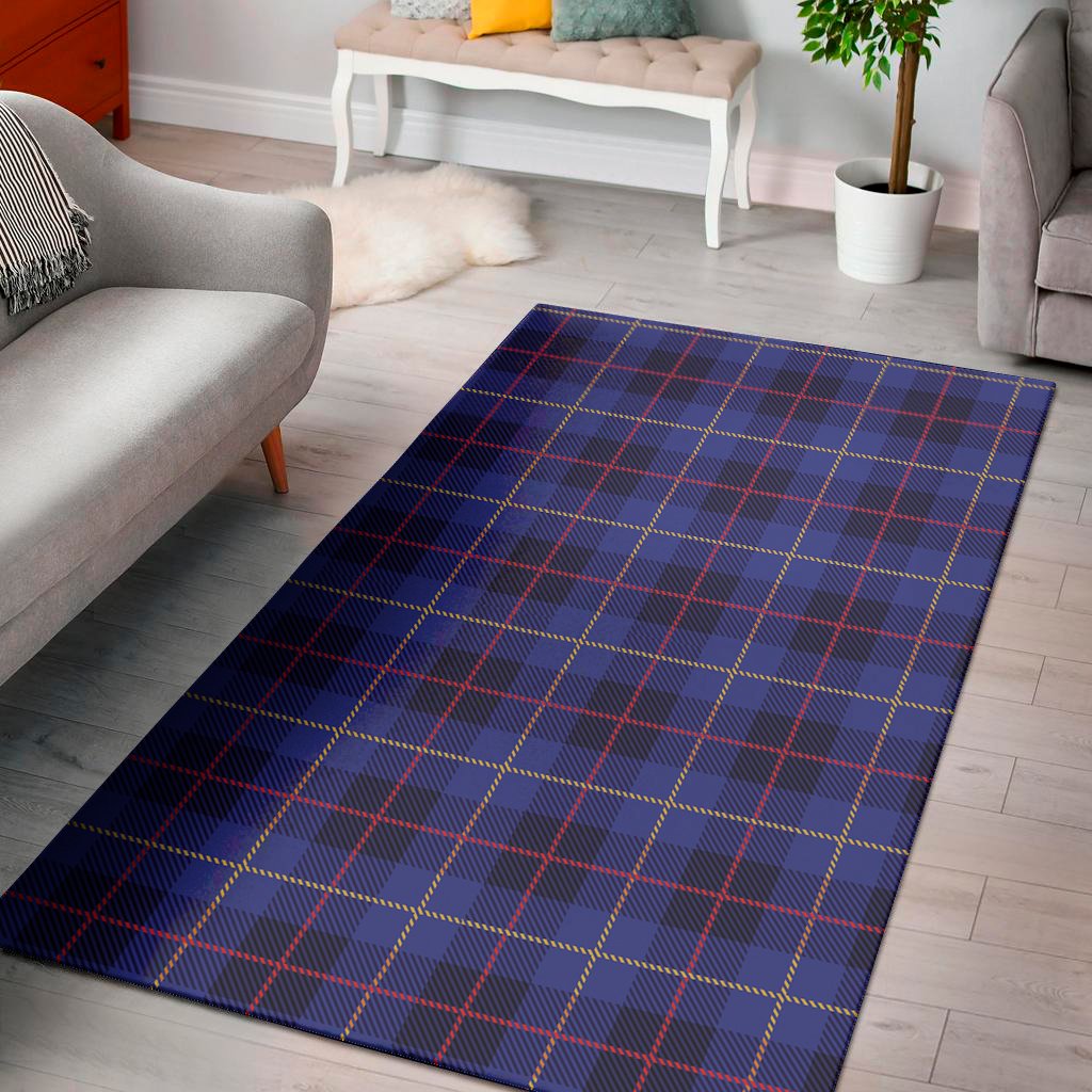 deep blue stewart tartan print area rug floor decor 1024