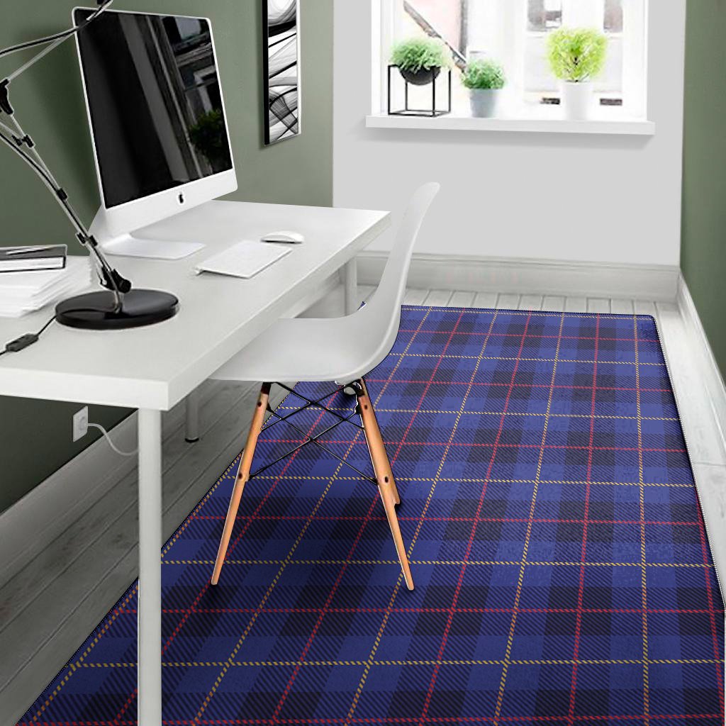 deep blue stewart tartan print area rug floor decor 4726