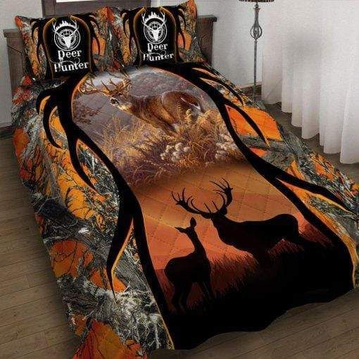 Deer Hunting Couple Duvet Cover Bedding Set With Your Name Gift For Valentine deer hunting couple duvet cover bedding set with your name gift for valentine 1688