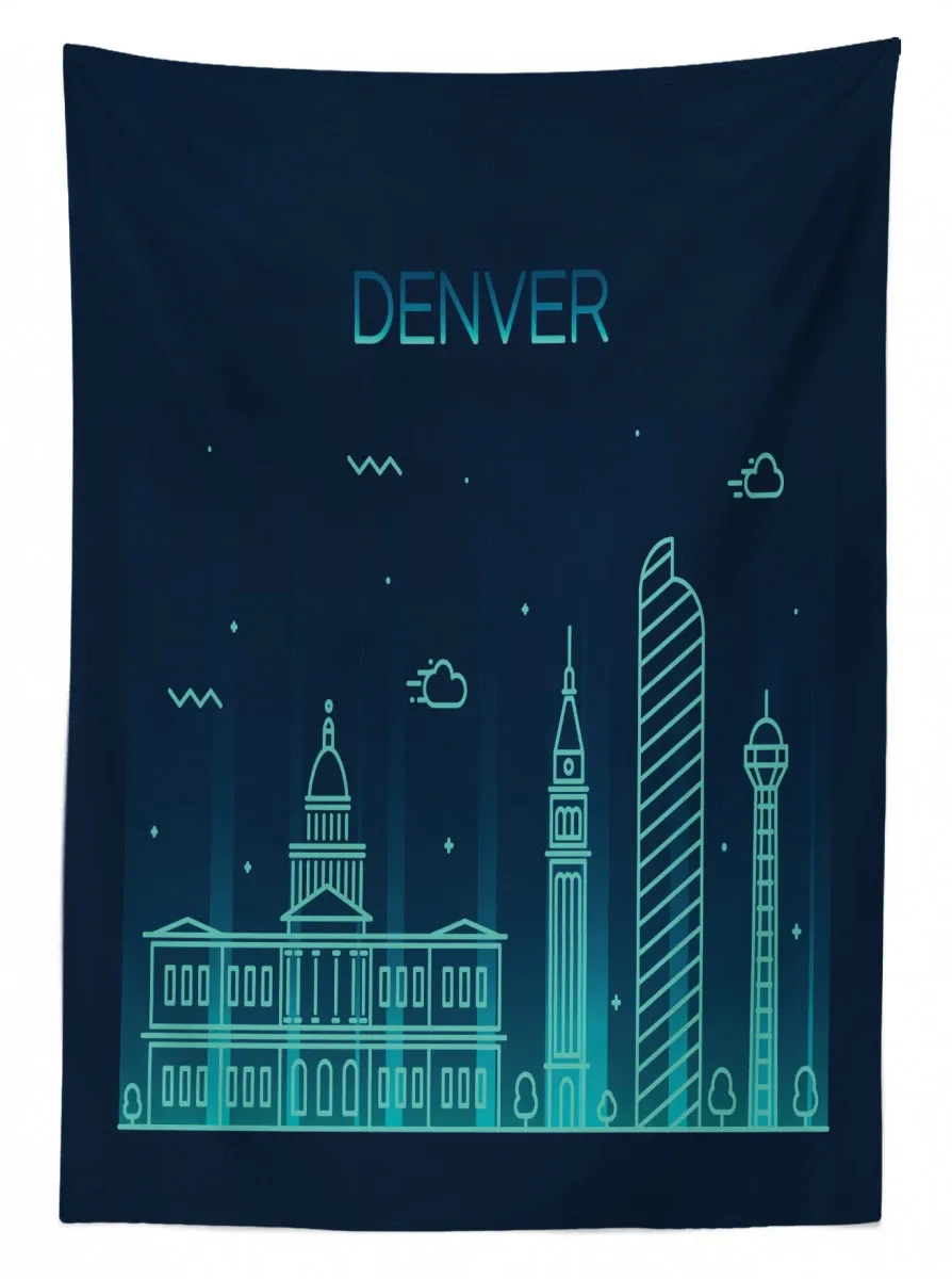 Denver Metropolis Landmark 3D Printed Tablecloth Table Decor denver metropolis landmark 3d printed tablecloth table decor 5592