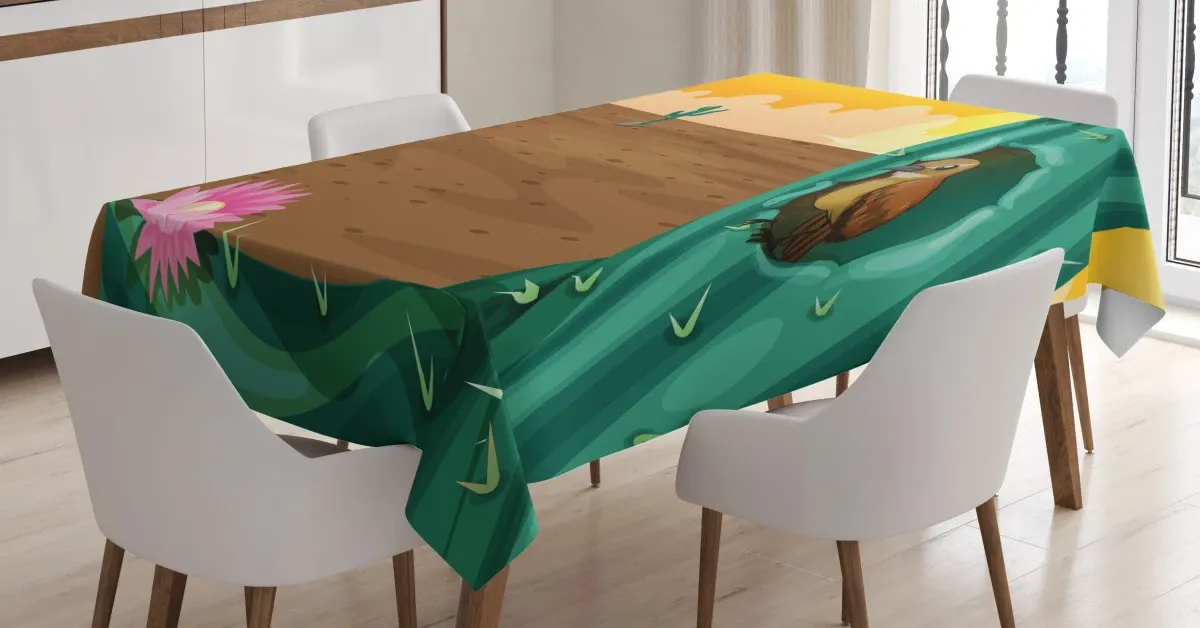 desert cactus and bird 3d printed tablecloth table decor 4851
