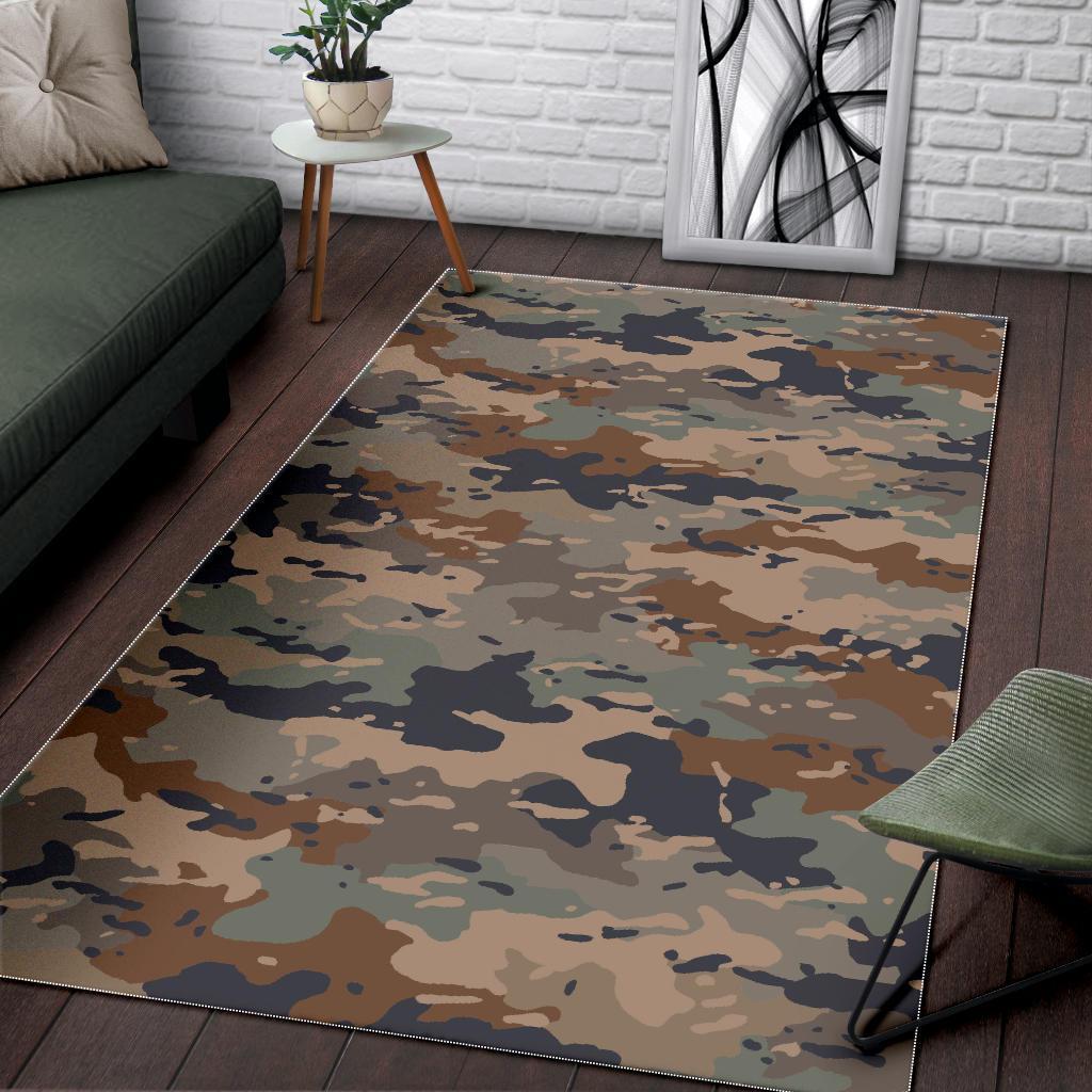desert camouflage print area rug floor decor 2108