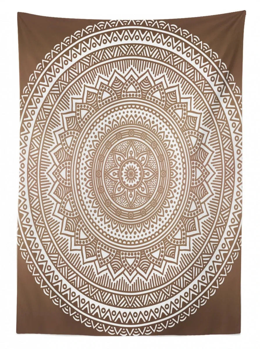 detailed round flower 3d printed tablecloth table decor 2119