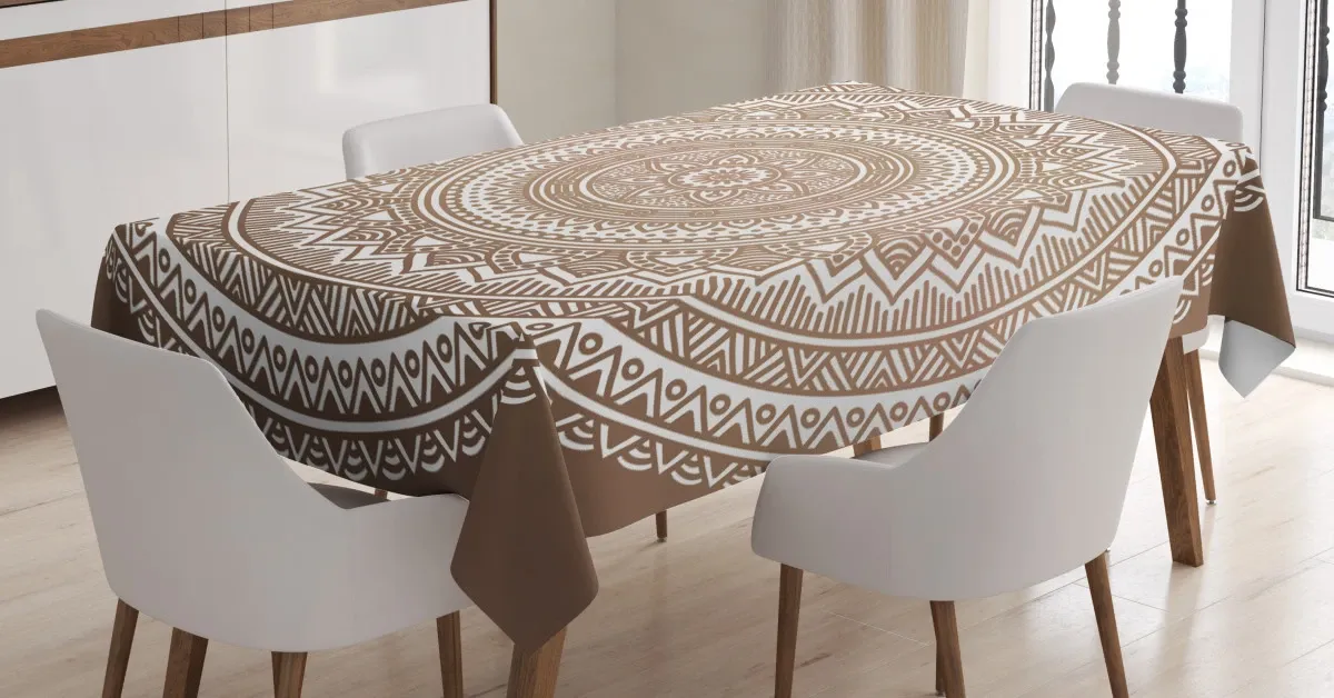 detailed round flower 3d printed tablecloth table decor 2464