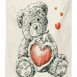 detailed teddy bear 3d printed tablecloth table decor 3554