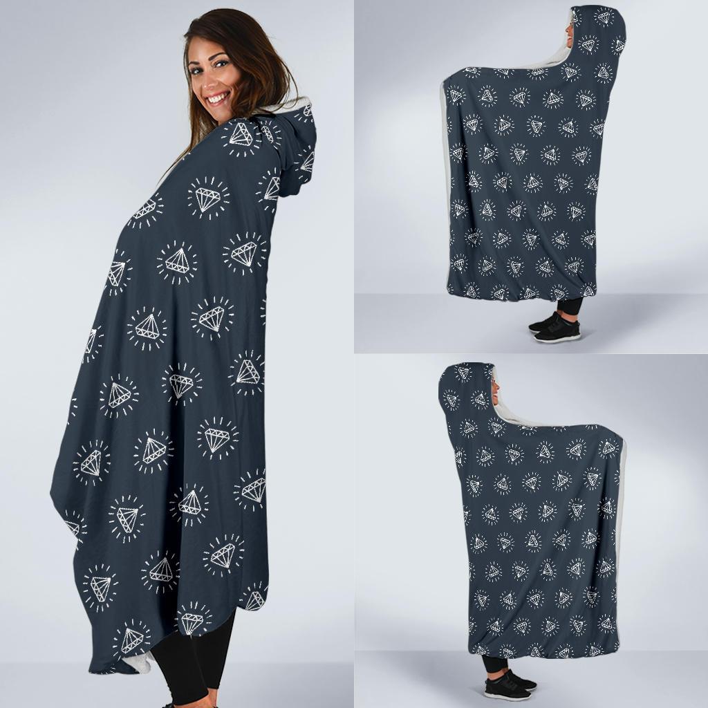 Diamond Print Pattern Hooded Blanket Cloak Blanket diamond print pattern hooded blanket cloak blanket 3957