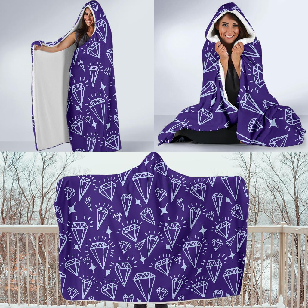 Diamond Purple Print Pattern Hooded Blanket Cloak Blanket diamond purple print pattern hooded blanket cloak blanket 3089