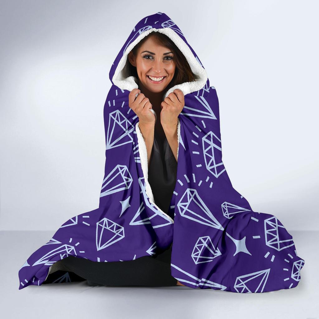 Diamond Purple Print Pattern Hooded Blanket Cloak Blanket diamond purple print pattern hooded blanket cloak blanket 4144