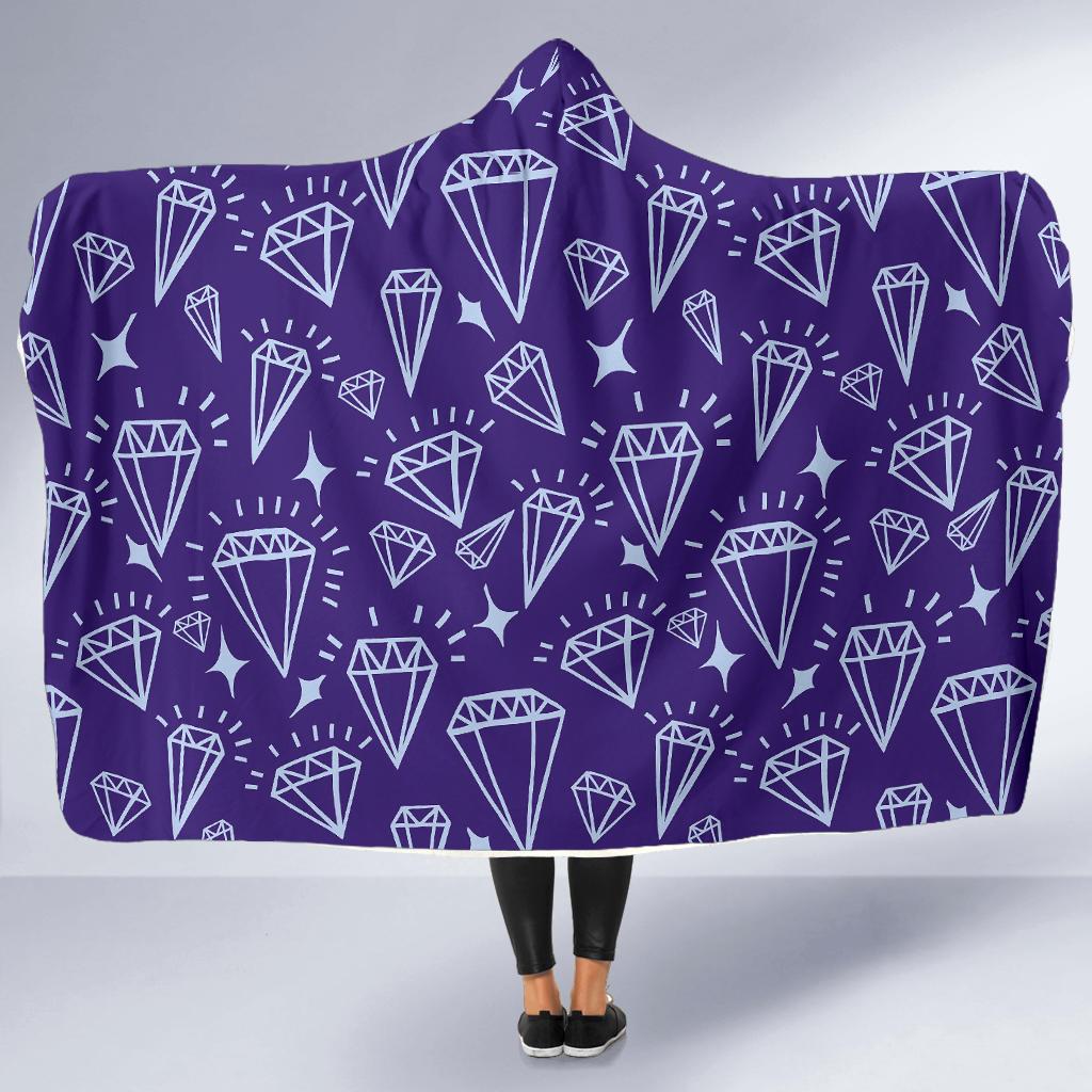 Diamond Purple Print Pattern Hooded Blanket Cloak Blanket diamond purple print pattern hooded blanket cloak blanket 5275
