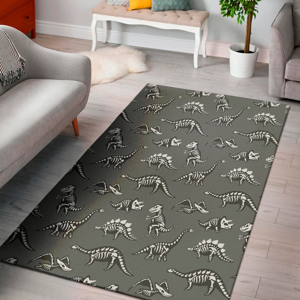 dinosaur fossil pattern print area rug floor decor 1826