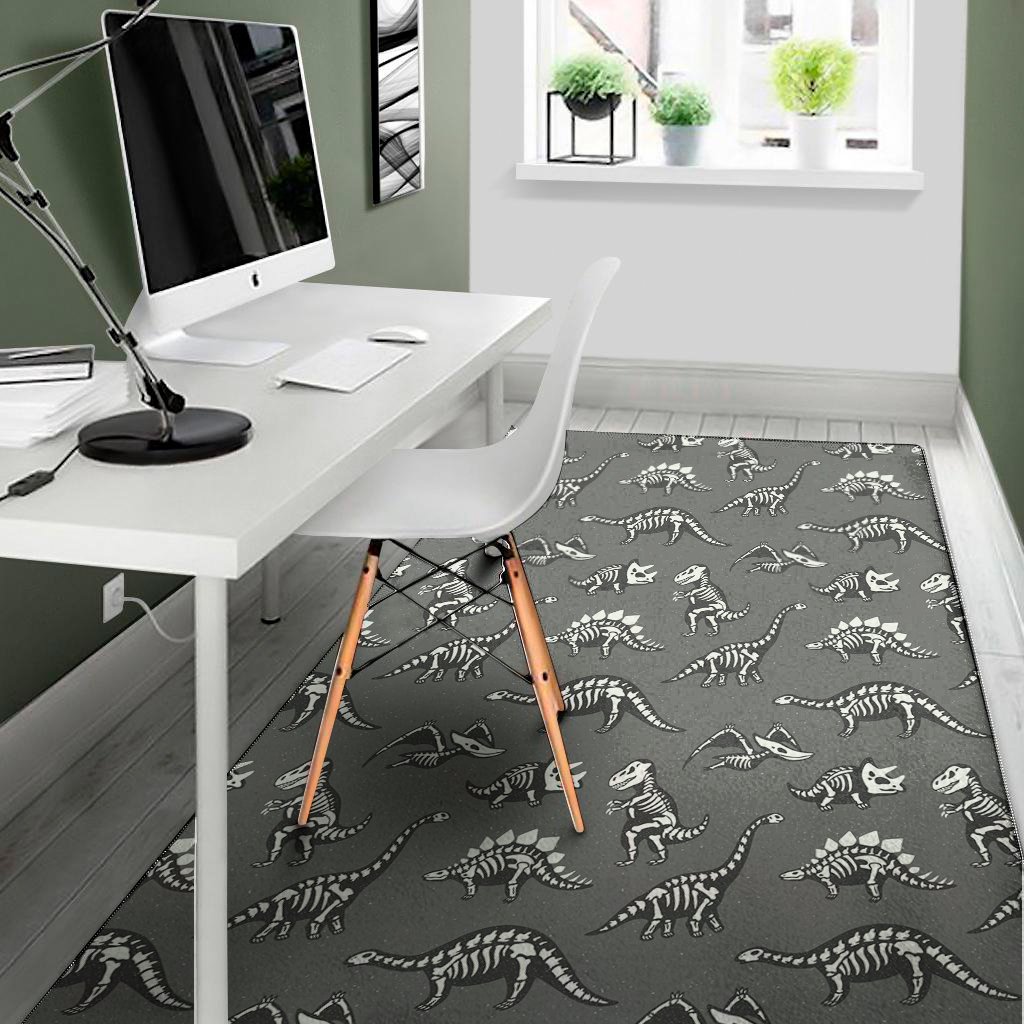 dinosaur fossil pattern print area rug floor decor 3335