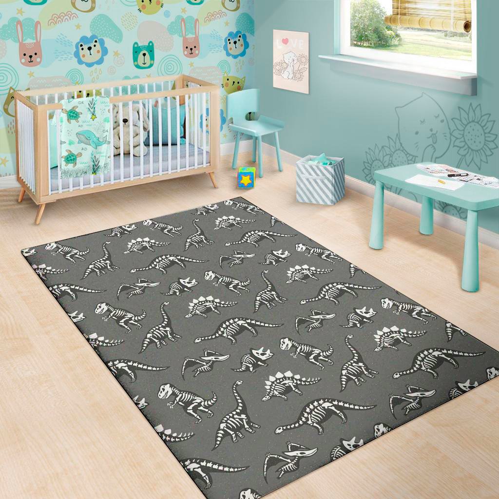 dinosaur fossil pattern print area rug floor decor 4512