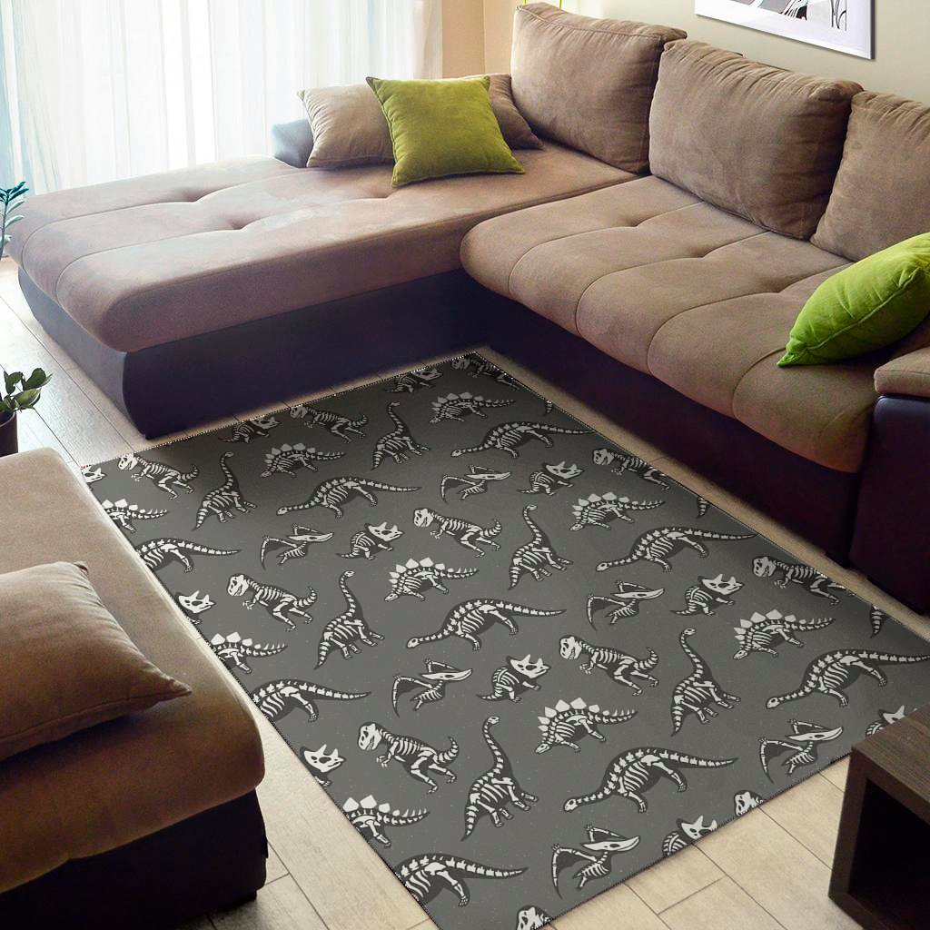 dinosaur fossil pattern print area rug floor decor 5045
