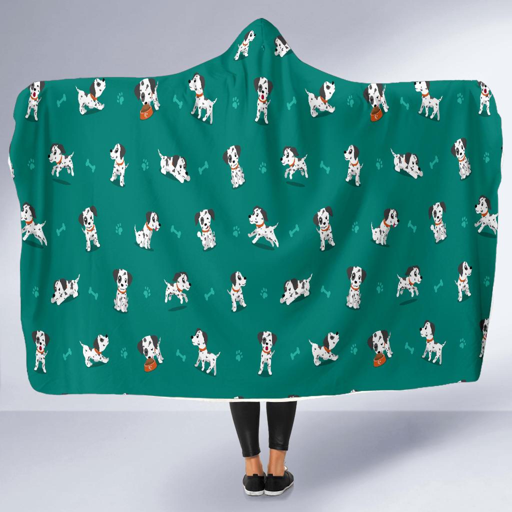 Dog Dalmatian Puppy Pattern Print Hooded Blanket Cloak Blanket dog dalmatian puppy pattern print hooded blanket cloak blanket 2865