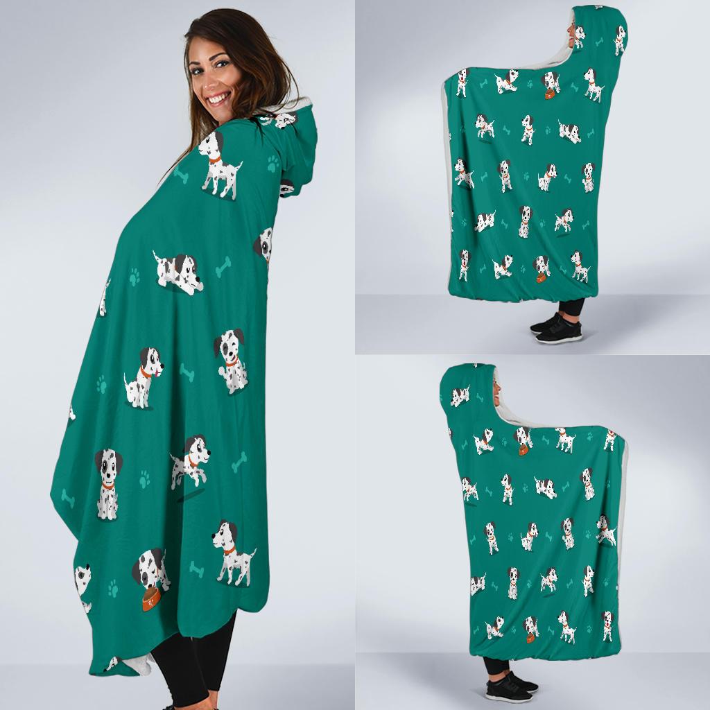 Dog Dalmatian Puppy Pattern Print Hooded Blanket Cloak Blanket dog dalmatian puppy pattern print hooded blanket cloak blanket 3307