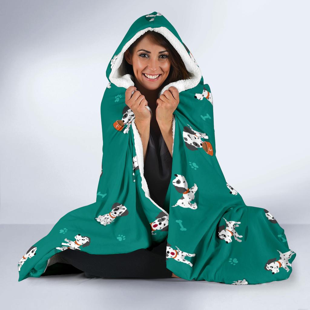 Dog Dalmatian Puppy Pattern Print Hooded Blanket Cloak Blanket dog dalmatian puppy pattern print hooded blanket cloak blanket 5437