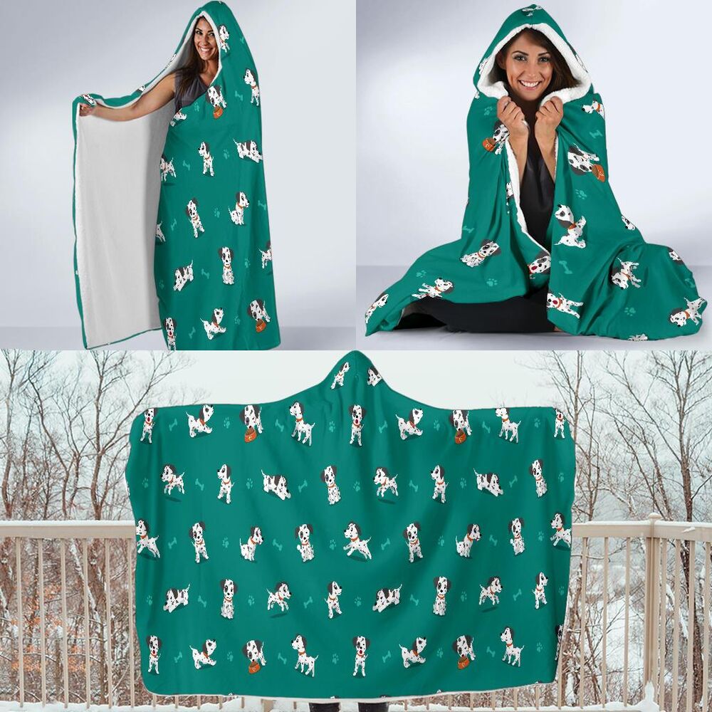 Dog Dalmatian Puppy Pattern Print Hooded Blanket Cloak Blanket dog dalmatian puppy pattern print hooded blanket cloak blanket 7266