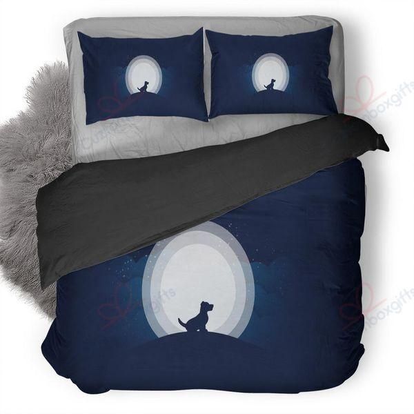 Dog In The Moon Light Printed Bedding Set Bedroom Decor dog in the moon light printed bedding set bedroom decor 7737
