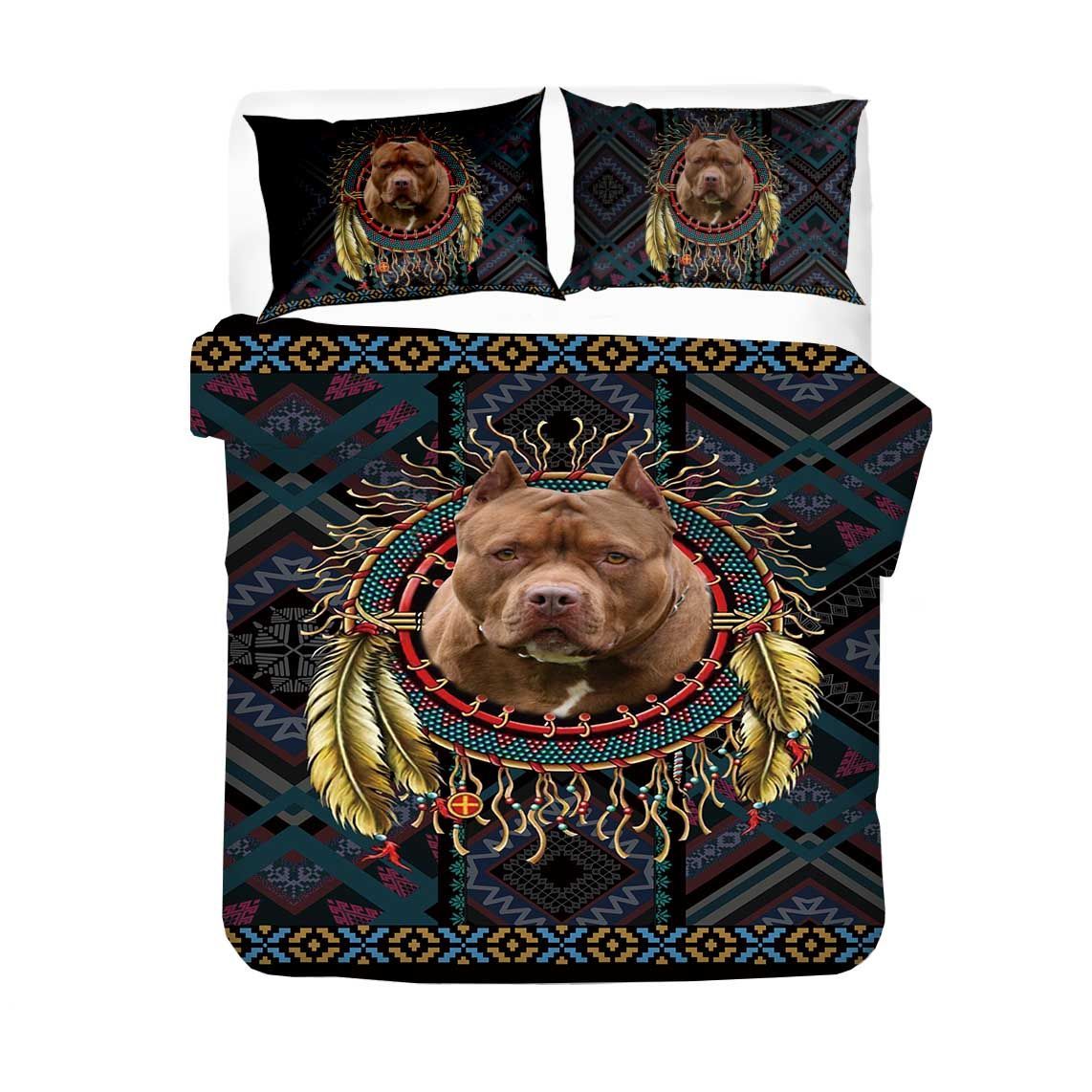 dog king vintage printed bedding set bedroom decor 2005