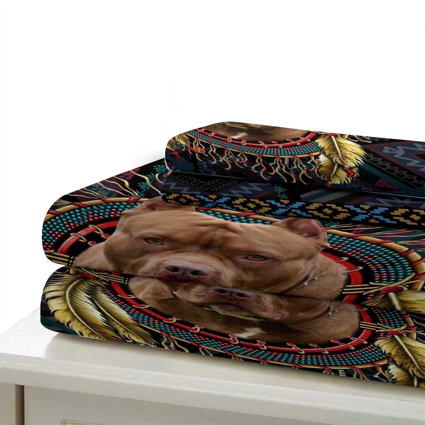 dog king vintage printed bedding set bedroom decor 2327