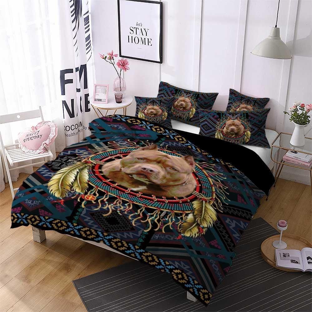 dog king vintage printed bedding set bedroom decor 5688