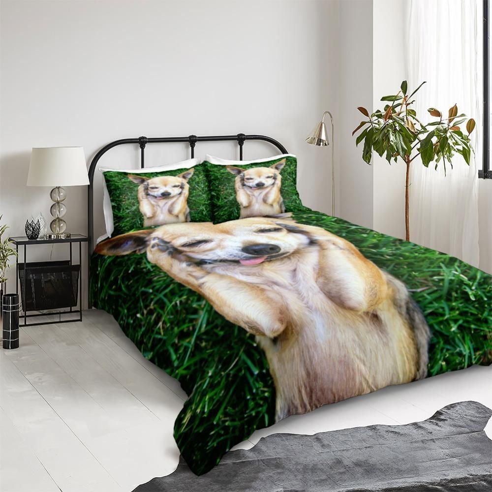 Dog On Grass Duvet Cover Bedding Set dog on grass duvet cover bedding set 7545
