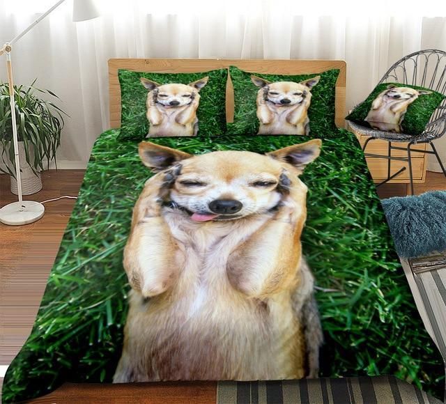 Dog On Grass Duvet Cover Bedding Set dog on grass duvet cover bedding set 7959