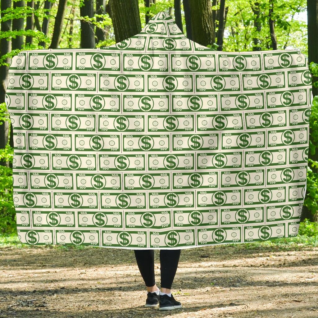 Dollar Money Print Pattern Hooded Blanket Cloak Blanket dollar money print pattern hooded blanket cloak blanket 1312