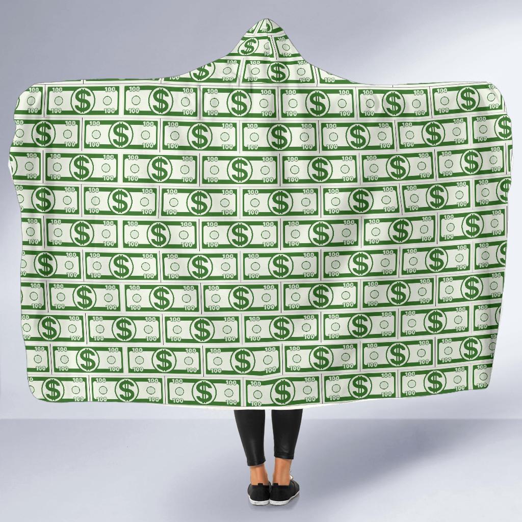 Dollar Money Print Pattern Hooded Blanket Cloak Blanket dollar money print pattern hooded blanket cloak blanket 2907