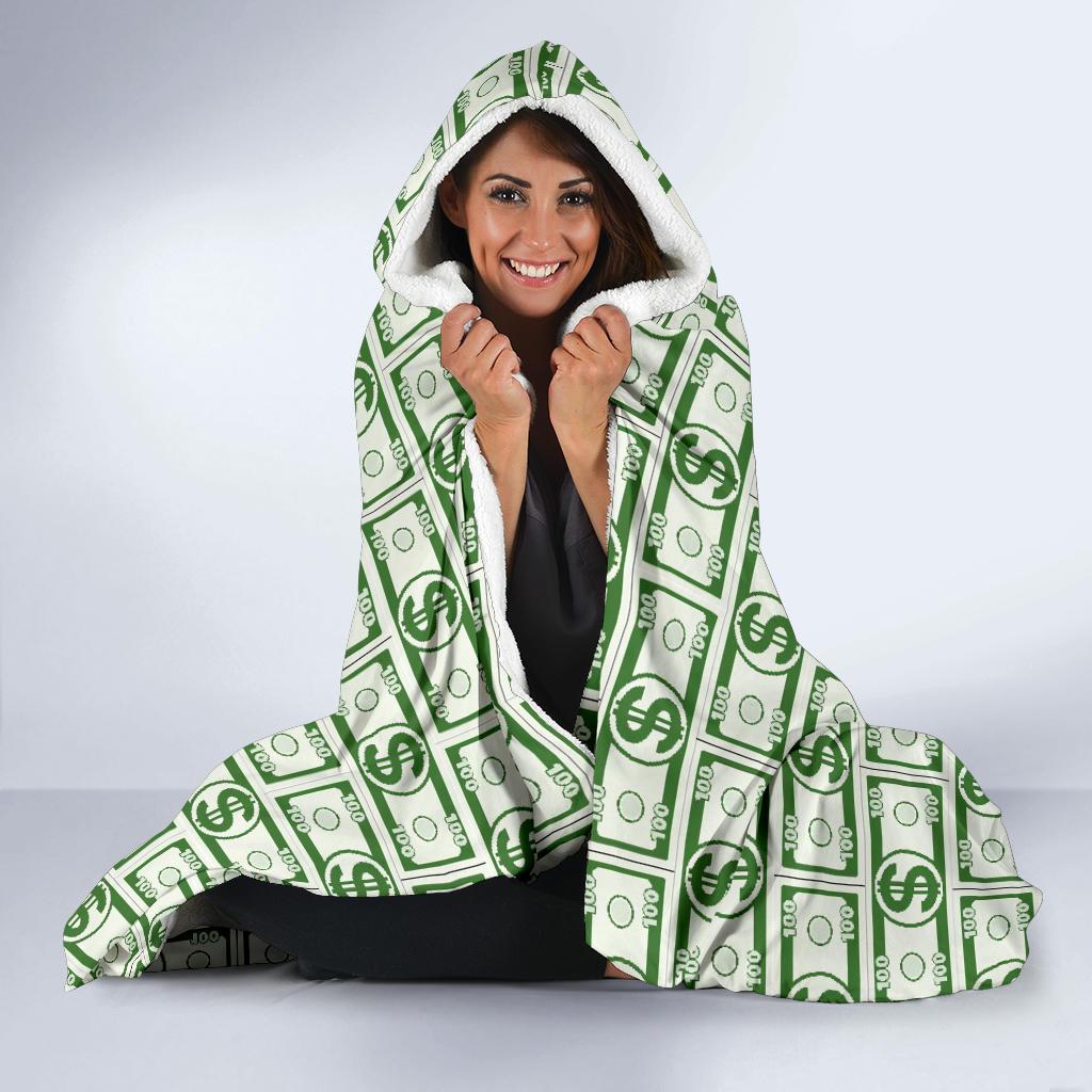 Dollar Money Print Pattern Hooded Blanket Cloak Blanket dollar money print pattern hooded blanket cloak blanket 3310