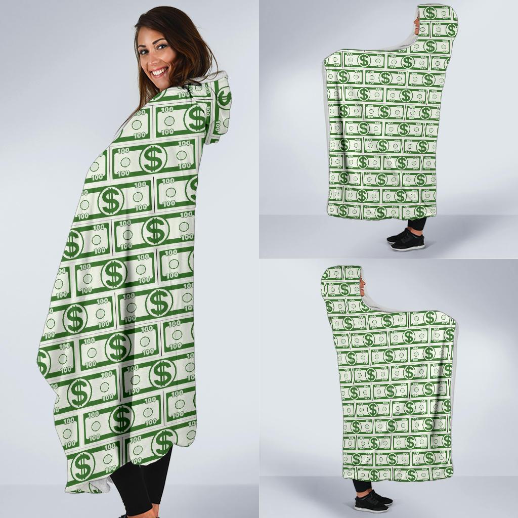 Dollar Money Print Pattern Hooded Blanket Cloak Blanket dollar money print pattern hooded blanket cloak blanket 8067
