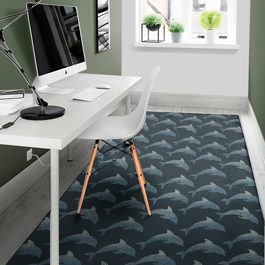 Dolphin Dot Pattern Print Area Rug Floor Decor dolphin dot pattern print area rug floor decor 2403