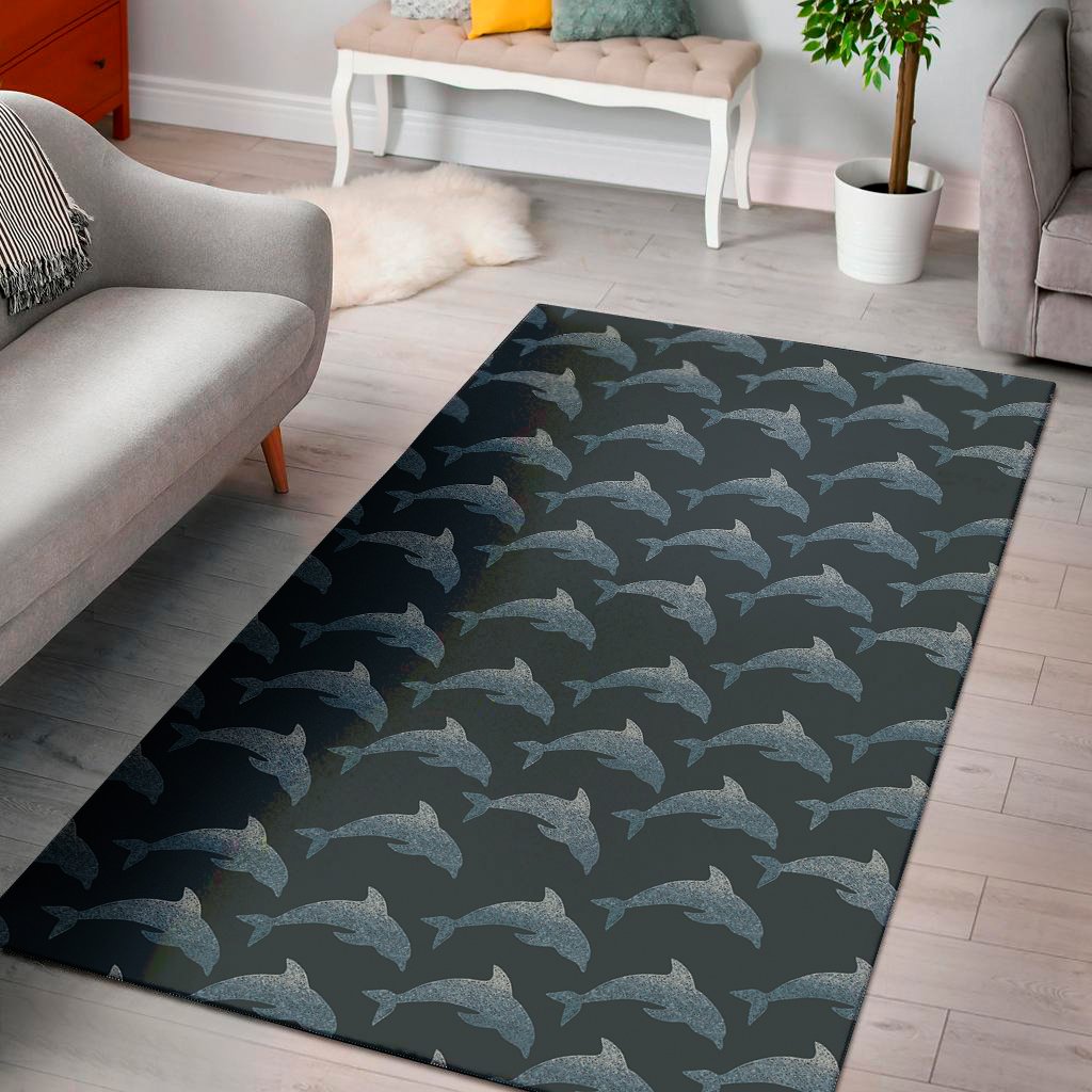 Dolphin Dot Pattern Print Area Rug Floor Decor dolphin dot pattern print area rug floor decor 6257