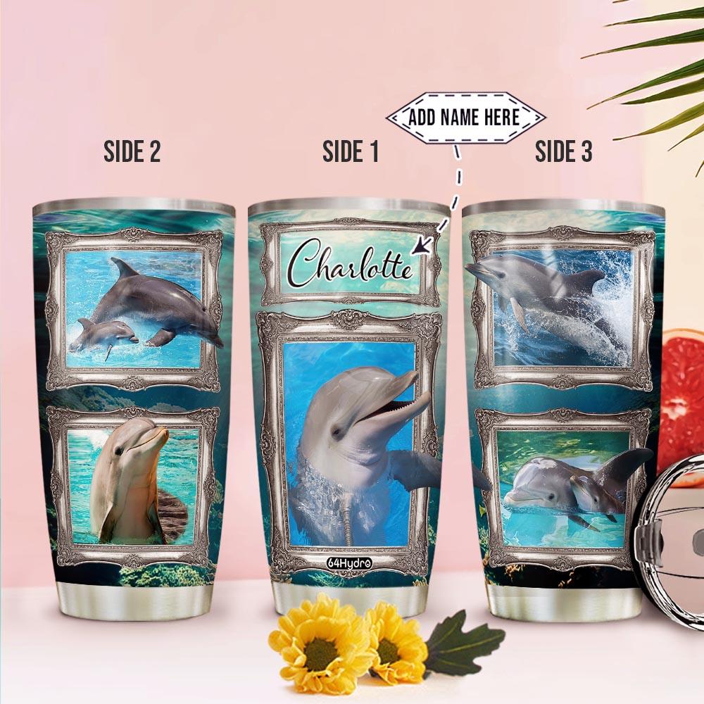dolphin personalized stainless steel tumbler 1039