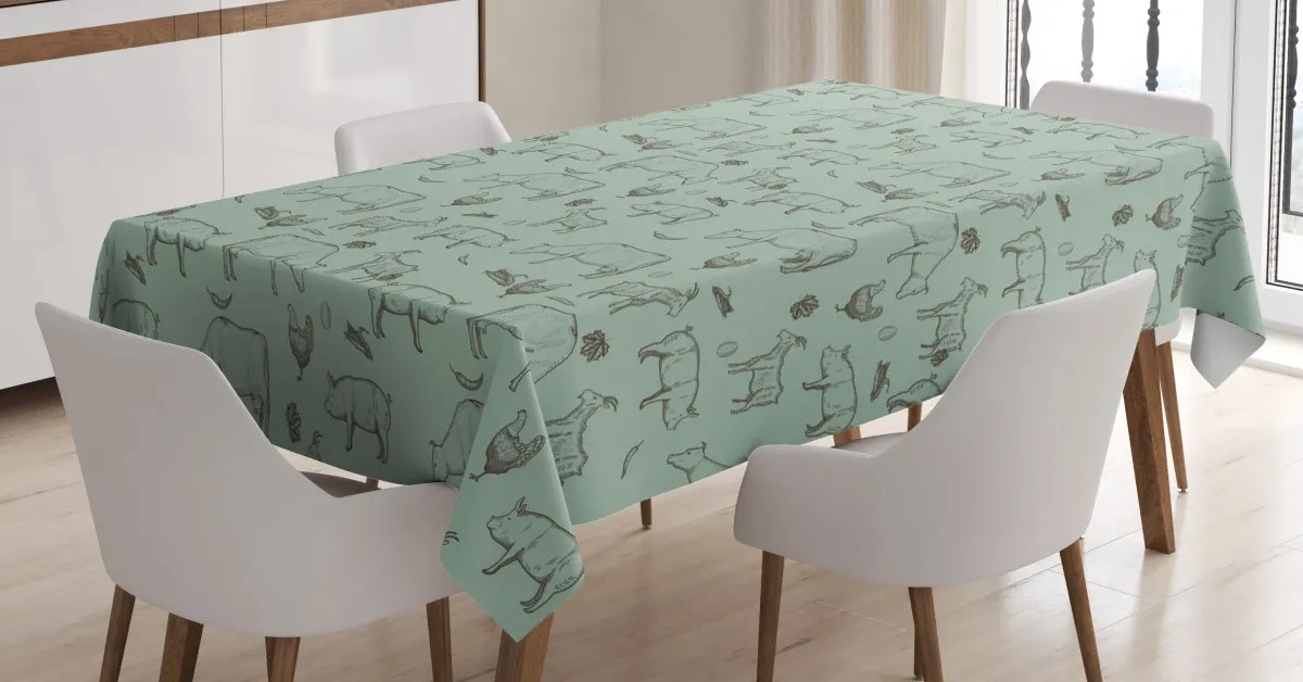 domestic farm silhouette 3d printed tablecloth table decor 1394