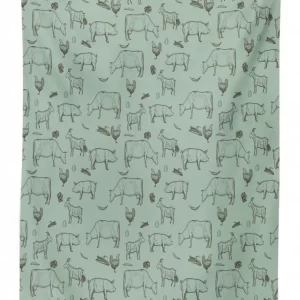 domestic farm silhouette 3d printed tablecloth table decor 1582
