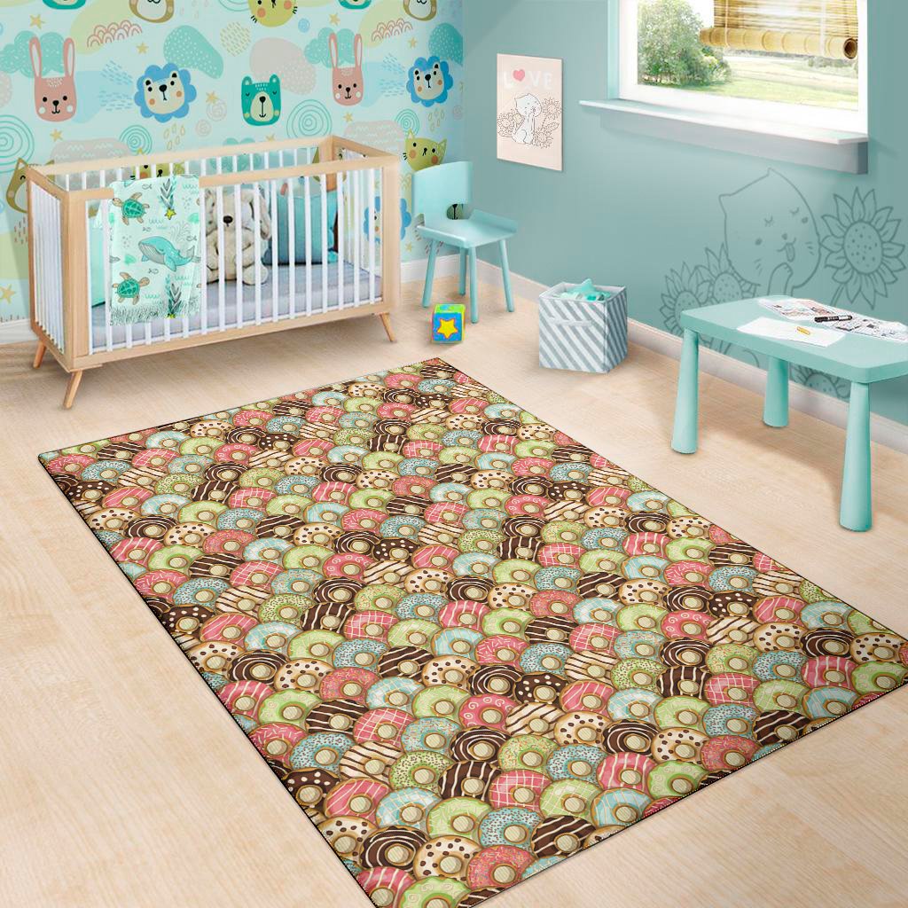 donuts pattern print area rug floor decor 2997