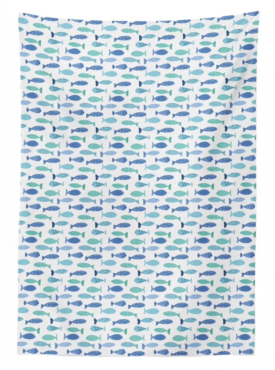 doodle baby fish group 3d printed tablecloth table decor 8191