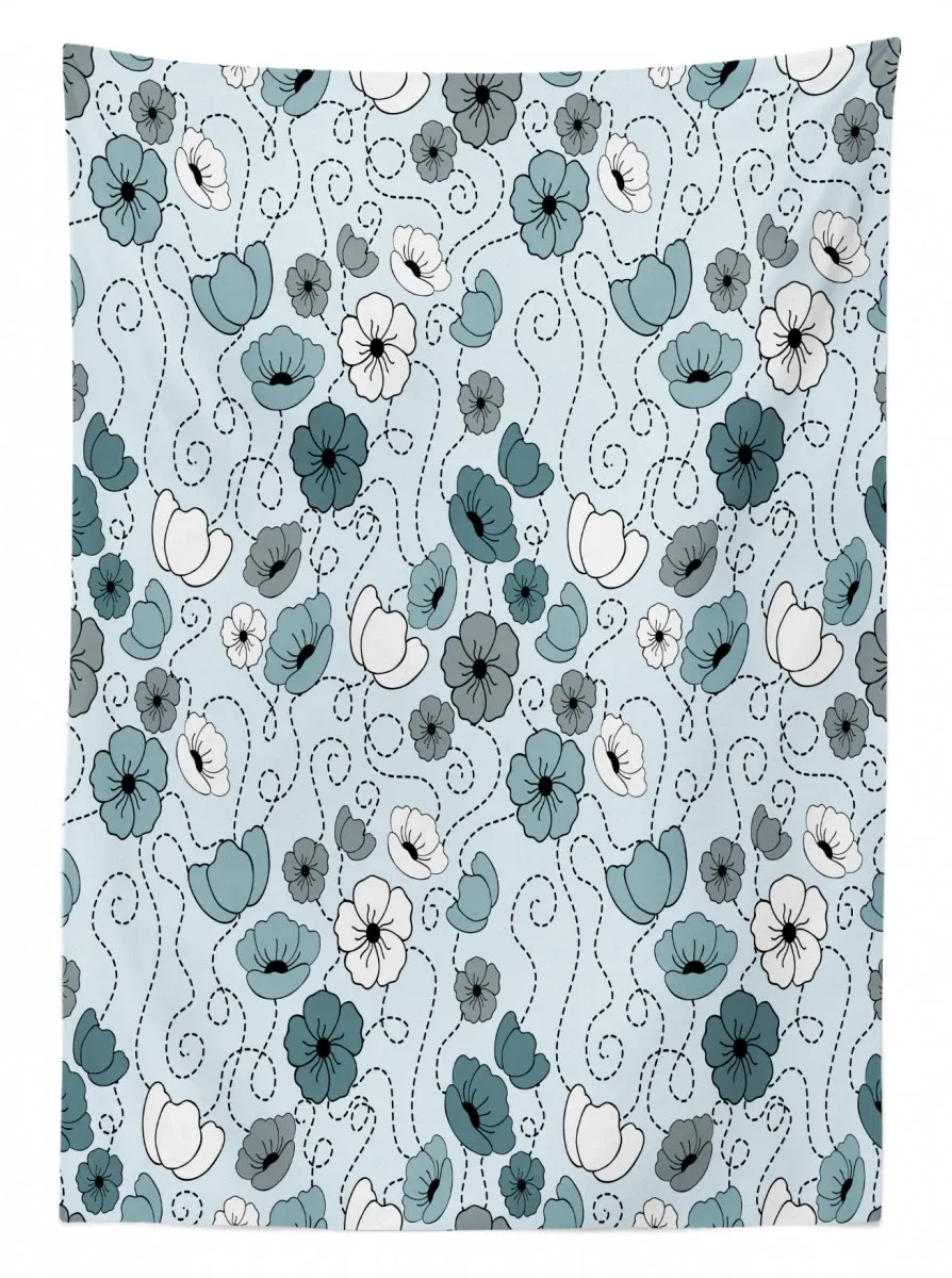 doodle floral botany 3d printed tablecloth table decor 2174