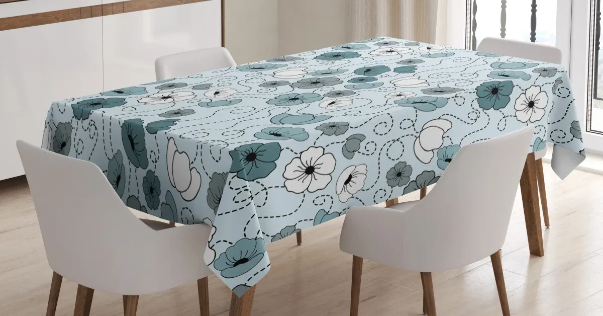 doodle floral botany 3d printed tablecloth table decor 7047